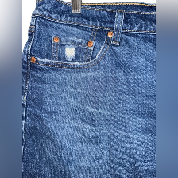 Levi’s Premium 501 denim cutoff shorts lightly distressed women’s sz 14W - Picture 2 of 11